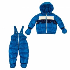 Пуховий костюм (куртка+напівкомбінезон) ADD синій 80, 86 см.