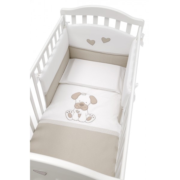 Комплект для дитячого ліжечка з бортиками Erbesi Jack біло-бежевий