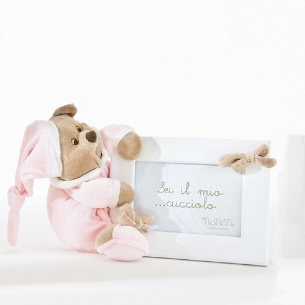 Рамка для фото дитяча Nanan з ведмедиком Puccio в рожевому 17х13 см.