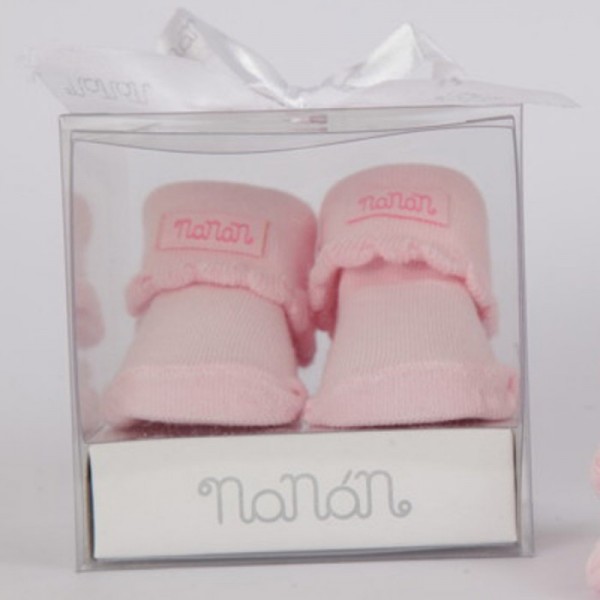 Носочки для новонароджених Nanan рожеві в подарунковій коробочці