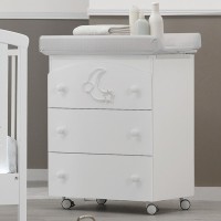 Moon Bianco changing chest of drawers with a bath