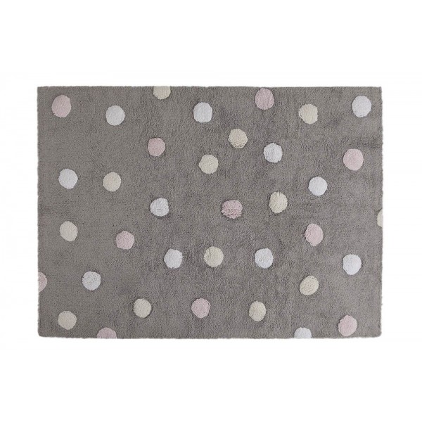 Килимок Lorena Canals Tricolor Polka Dots Grey-Pink 120х160 см.