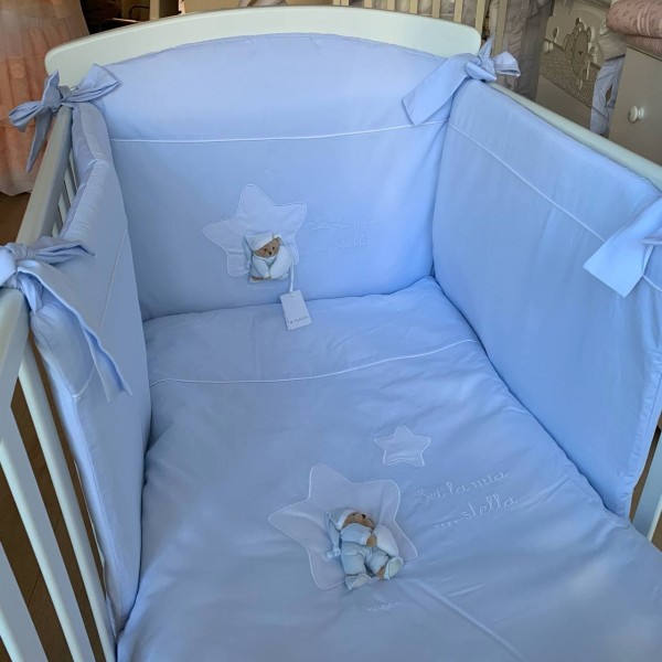 Комплект постільної білизни для новонароджених Nanan Puccio Star блакитний 