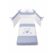 Постільний комплект для немовлят Erbesi TATO біло-блакитний